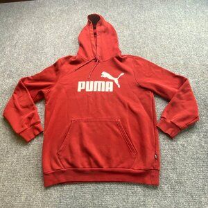 Puma Hoodie‎ Mens Medium Red Pullover Sweater Outdoor Athletic Wear Causal